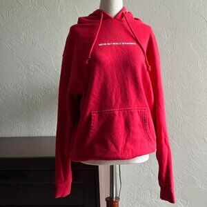 Red We're Not Really Strangers Hoodie